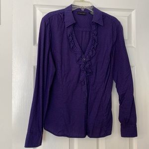 NY&CO Purple plaid ruffle top size medium